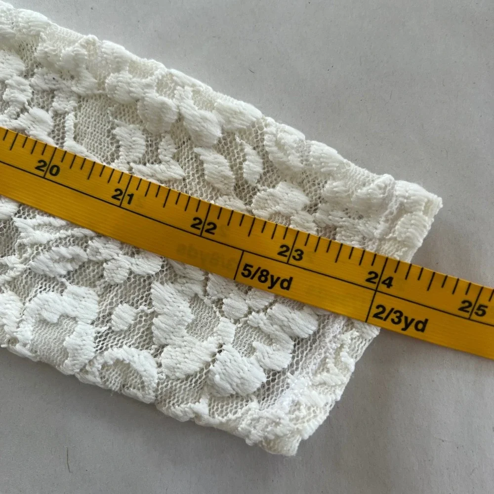 VTG Abercrombie & Fitch Y2K Lace Lg Sleeve Cream Top Criss‎ Cross Back Crop Sz M